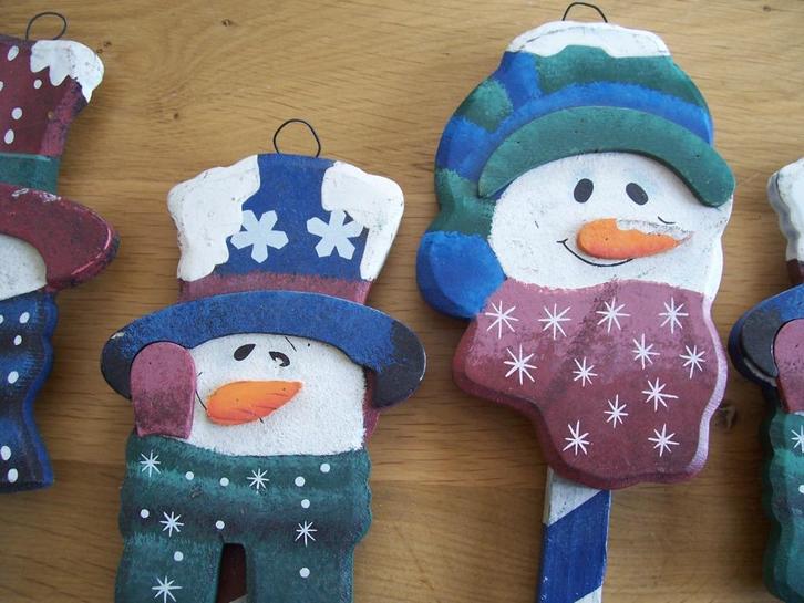 4 x leuke sneeuwman / sneeuwpop voor kerst, Diversen, Kerst, Nieuw, Ophalen of Verzenden