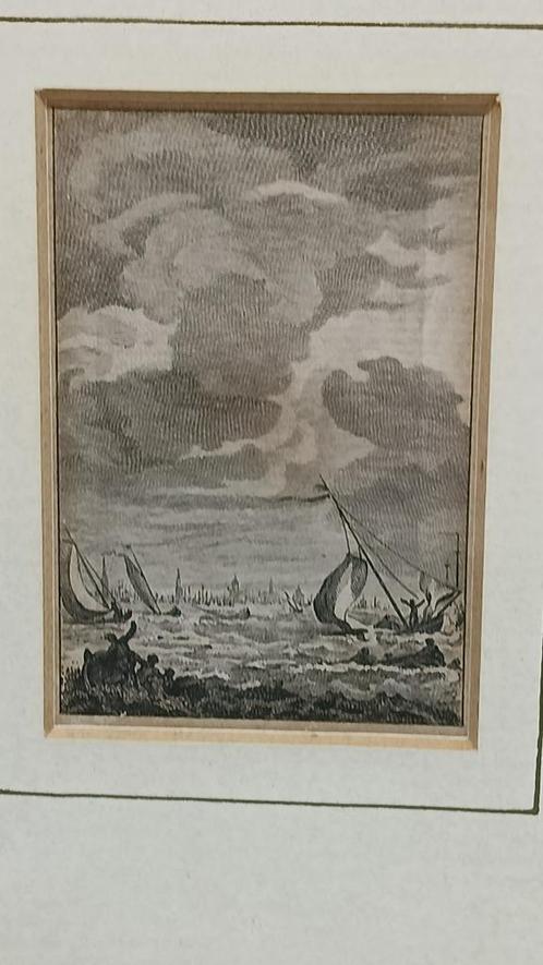 Grafure Renier Viskeles - Het Y bij Amsterdam 1784, Antiek en Kunst, Kunst | Etsen en Gravures, Ophalen of Verzenden