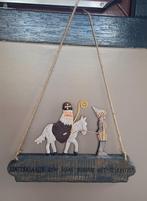 Vintage houten Sinterklaas decoratie, speculaaszakje+hangers, Ophalen of Verzenden, Gebruikt