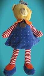 Pop~Baby Toys~Stoffen Beer met strik~Blauwe jurk Beertj, Ophalen of Verzenden, Gebruikt, Overige typen