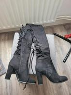 Knielaarzen met veters en rits maat 38., Kleding | Dames, Ophalen, Hoge laarzen, Zwart, Zo goed als nieuw