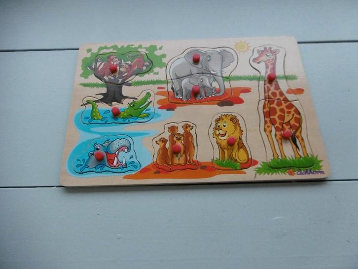 DIERENTUIN PUZZEL VAN EICHHORN., Kinderen en Baby's, Speelgoed | Kinderpuzzels, Zo goed als nieuw, 6 maanden tot 2 jaar, Minder dan 10 stukjes