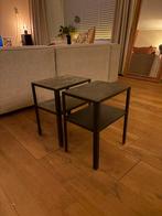 2 zwarte nachtkastjes/bijzettafeltjes - Ikea Knarrevik, Huis en Inrichting, Ophalen, Gebruikt, Metaal of Aluminium, Minder dan 45 cm