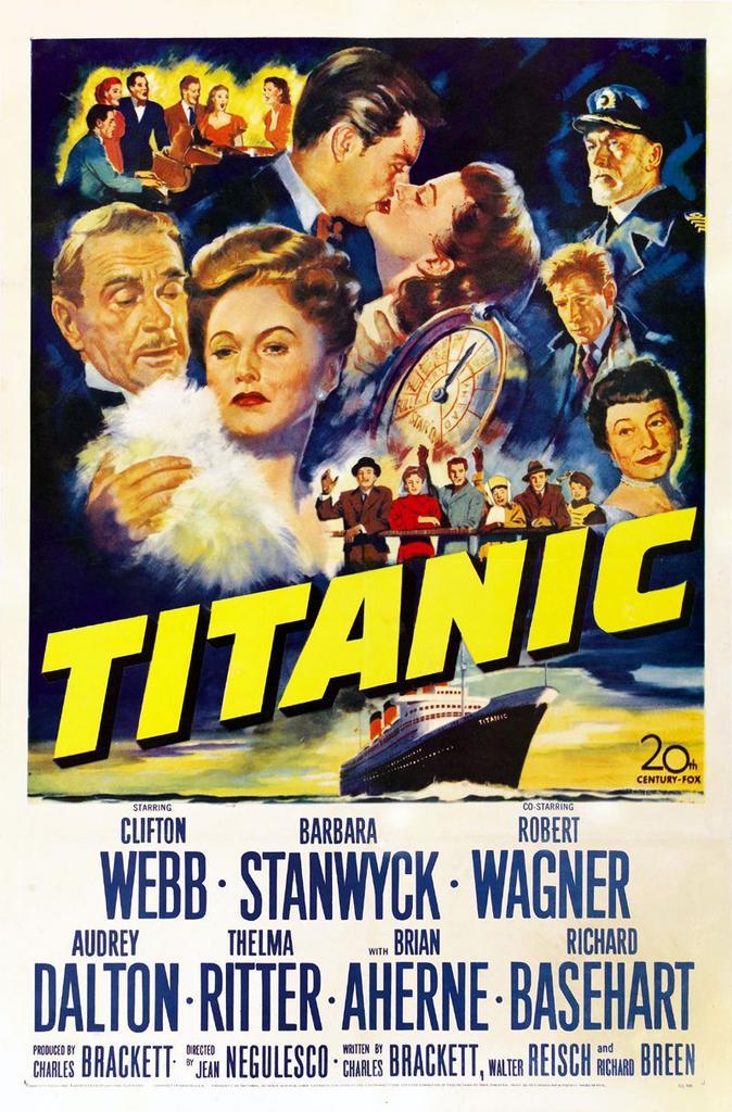 3). TITANIC, Barbara Stanwyck, Clifton Webb, Robert Wagner., Cd's en Dvd's, Dvd's | Klassiekers, Zo goed als nieuw, Komedie, Alle leeftijden