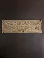 Fabrieksplaat ‘Werkspoor N.V. Amsterdam 1961’ uit trein NS, Verzamelen, Spoorwegen en Tramwegen, Ophalen of Verzenden, Gebruikt