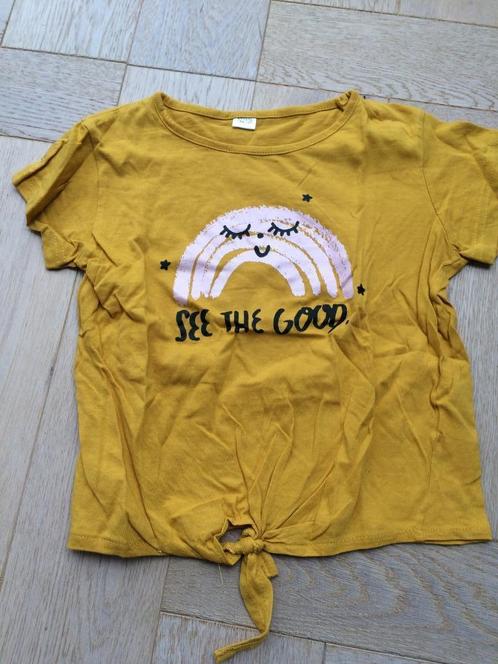Nieuw knoop shirt korte mouw "see the good" 122/128, Kinderen en Baby's, Kinderkleding | Maat 122, Nieuw, Meisje, Shirt of Longsleeve
