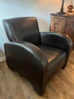 Een bruin leren fauteuil, Ophalen, Gebruikt, 75 tot 100 cm, Leer