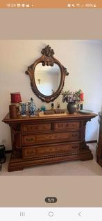 Barok slaapkamer bed met commode en spiegel, Ophalen