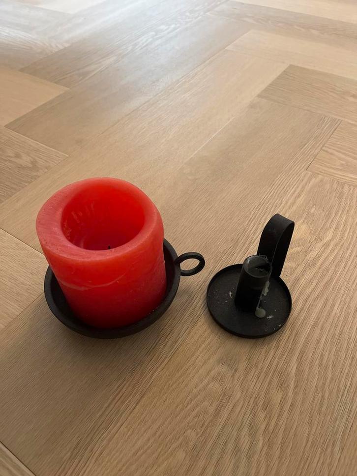 Zwarte HEMA kandelaar + kaarsenhouder, Huis en Inrichting, Woonaccessoires | Kandelaars en Kaarsen, Gebruikt, Kandelaar, Minder dan 25 cm