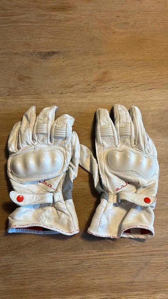 Wit lederen motorhandschoenen, Motoren, Kleding | Motorkleding, Handschoenen, Dames, Tweedehands, Ophalen of Verzenden