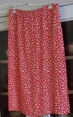 Cyclaamroze midi crêpe rok met elastieke tailleband 44-46, Verzenden, Maat 42/44 (L), Zo goed als nieuw, Roze