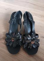 Leuke zwarte leren Ecco sandalen, Kleding | Dames, Schoenen, Ophalen of Verzenden, Zo goed als nieuw, Zwart, Sandalen of Muiltjes
