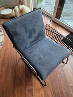 Blauwe stoel met metalen frame, Ophalen, Gebruikt, Blauw, Metaal