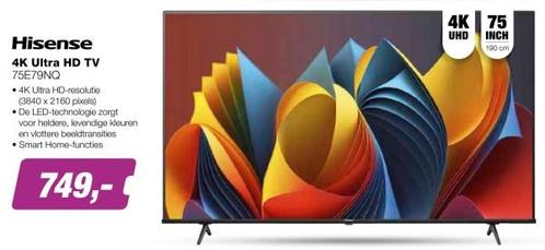 Hisense 75E79NQ.  75-inch QLED, Audio, Tv en Foto, Televisies, Nieuw, QLED, 60 tot 80 cm, 4k (UHD), Overige merken, Ophalen
