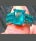 Ring aquamarijn maat 18, Verzenden, Nieuw, Zilver