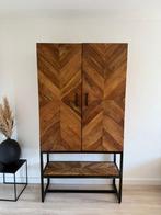 Mooie houten vissengraat kast, Huis en Inrichting, Ophalen, Zo goed als nieuw, Minder dan 150 cm, 25 tot 50 cm