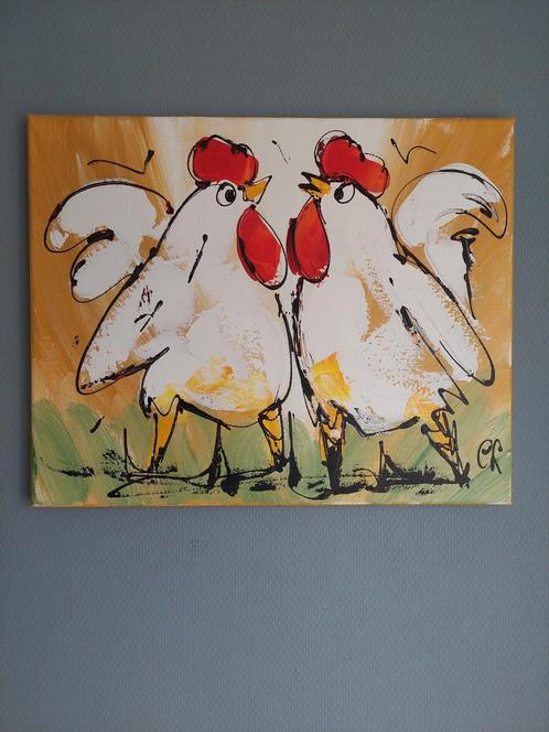 Schilderij 'Tok' van C.M. Leushuis, Antiek en Kunst, Kunst | Schilderijen | Abstract, Ophalen of Verzenden