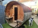 Barrelsauna Red Cedar met 9Kwh electrische kachel, Ophalen, Zo goed als nieuw, Fins of Traditioneel, Complete sauna