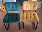 2 eetkamer stoelen groen en oker geel, Ophalen, Twee, Overige kleuren, Zo goed als nieuw