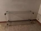 Glazen Sidetable / Console Tafel, Ophalen, Gebruikt, 100 tot 150 cm, Glas