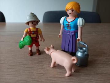 Playmobil Boerin met zoontje en big - 5514 COMPLEET  beschikbaar voor biedingen