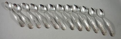 12 zilveren moccalepeltjes Biedermeier antiek 835 zilver, Antiek en Kunst, Antiek | Goud en Zilver, Zilver, Ophalen of Verzenden