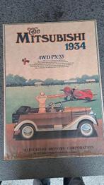 Mitsubishi motors PX-33 1934 auto Poster vintage retro, Ophalen of Verzenden, A1 t/m A3, Reclame, Rechthoekig Staand