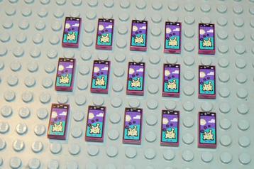 L856 Tegels 1x2 met opdruk telefoon magenta 15 st. beschikbaar voor biedingen