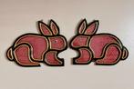 Nieuw 2 stuks konijn muurdecoratie wanddecoratie, Ophalen of Verzenden, Nieuw