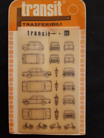 Set transfers 1/100 Mini – Fiat 124 – Fiat 125 - Vespa beschikbaar voor biedingen