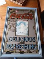 Vintage Coca Cola spiegel Delicious and Refreshing, Verzamelen, Ophalen of Verzenden, Gebruikt, Reclamebord