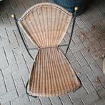 Te koop 6 gietijzeren rieten terrasstoelen. Opknappers, Ophalen, Gebruikt, Overige materialen