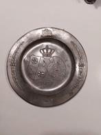 Tinnen pewter wandbord Juliana en Bernard 1937, Antiek en Kunst, Antiek | Tin, Ophalen