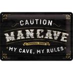 Man cave caution  my cave relief reclamebord van metaal, Huis en Inrichting, Woonaccessoires | Tekstborden en Spreuken, Nieuw