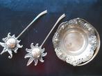 Djokja peper en zout stel en schoteltje / mandje, Antiek en Kunst, Antiek | Goud en Zilver, Ophalen of Verzenden