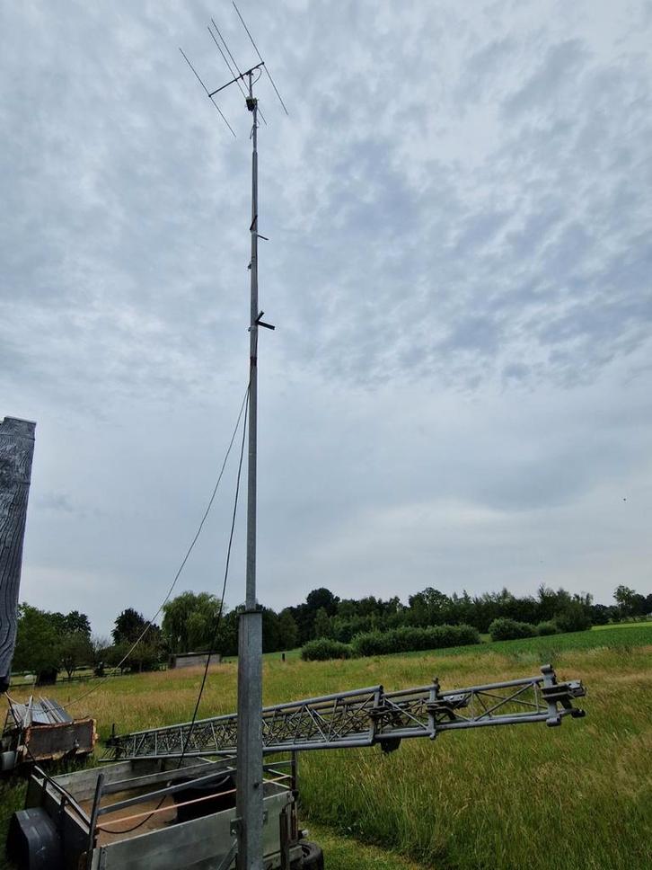 Kantelmast cameramast zendmast vlaggenmast lichtmast, Telecommunicatie, Antennes en Masten, Gebruikt, Mast, Ophalen