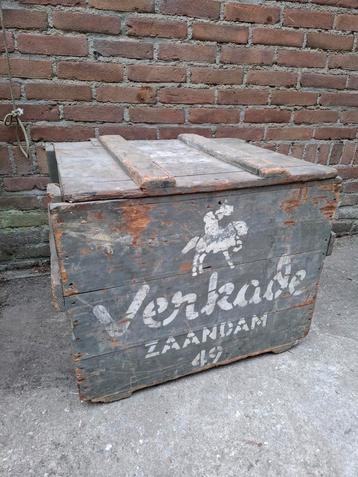 Oude antiek vintage houten transportkist kist verkade decor beschikbaar voor biedingen