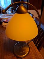 "Massive" tafellamp brons in klassieke (Steinhauer)stijl, Ophalen of Verzenden, Gebruikt, Glas, Minder dan 50 cm