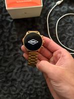 Fossil smartwatch goud rvs + leren band, Sieraden, Tassen en Uiterlijk, Ophalen of Verzenden, Zo goed als nieuw