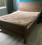 Massief hardhouten tweepersoonsbedombouw, Huis en Inrichting, Ophalen, Gebruikt, 210 cm, Tweepersoons