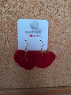 Gehaakte hartjes oorbellen - handgemaakt, Sieraden, Tassen en Uiterlijk, Oorbellen, Overige materialen, Hangers, Nieuw, Ophalen of Verzenden