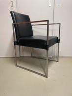 5 of 6 Bert Plantagie lederen eetkamerstoelen, Huis en Inrichting, Stoelen, Gebruikt, Zwart, Leer, Ophalen of Verzenden