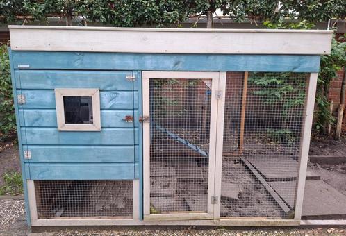 Dierenverblijf kippen of konijnen, Dieren en Toebehoren, Knaagdieren en Konijnen | Hokken en Kooien, Gebruikt, Hok, 90 cm of meer
