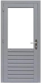 Hardhouten deur 109 x 221, deurbreedte 93 cm Links en Rechts, Ophalen, Gebruikt, 80 tot 100 cm, Buitendeur