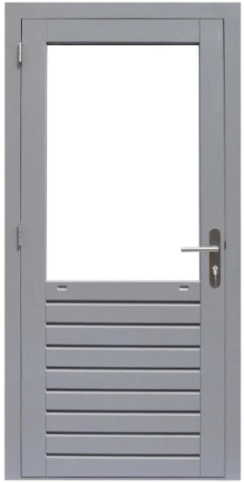 Hardhouten deur 109 x 221, deurbreedte 93 cm Links en Rechts, Doe-het-zelf en Verbouw, Deuren en Horren, Gebruikt, Buitendeur