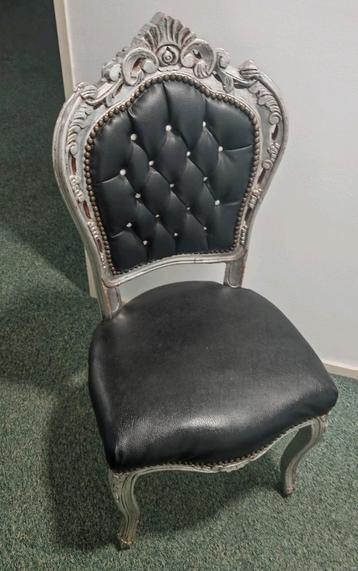 Barok stoel zwart zilver  beschikbaar voor biedingen