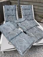 4 dikke tuinstoelkussens tuin kussens Livarno grijs blauw, Ophalen, Gebruikt