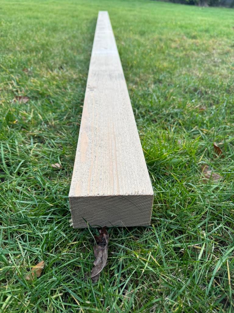 Stevige houten balken 220 cm lang 9,5cm x 7,5 cm, Tuin en Terras, Palen, Balken en Planken, Ophalen, Zo goed als nieuw, 250 cm of meer