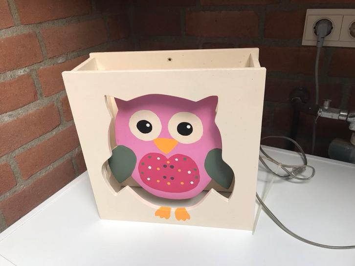 Leuke Kinderkamer Lamp - Uil Design, Huis en Inrichting, Lampen | Hanglampen, Gebruikt, Minder dan 50 cm, Hout, Ophalen