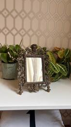 Antieke messing spiegel tafelmodel, Antiek en Kunst, Antiek | Spiegels, Ophalen of Verzenden, Rechthoekig, Minder dan 50 cm, Minder dan 100 cm